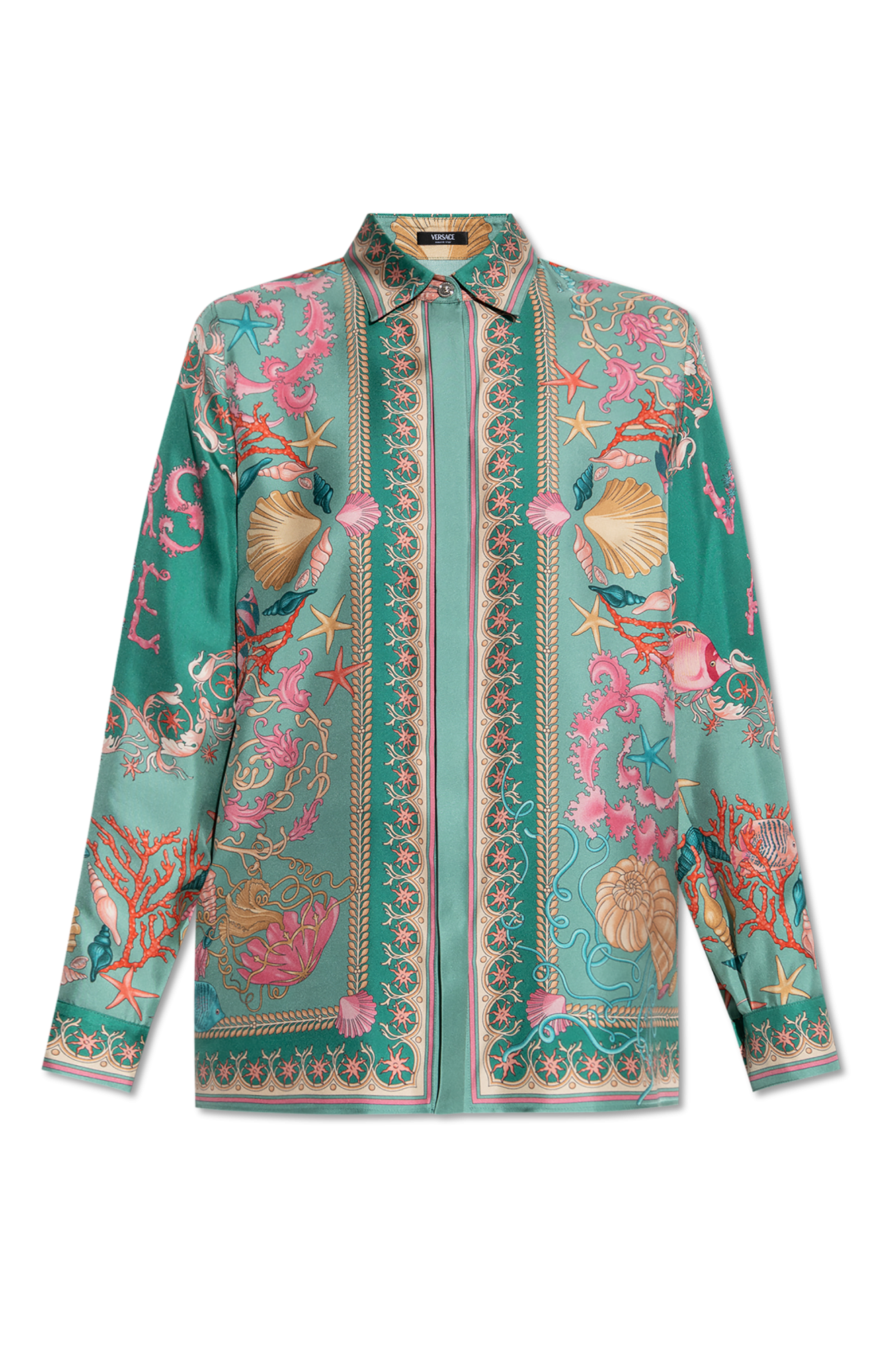 Green Silk shirt with 